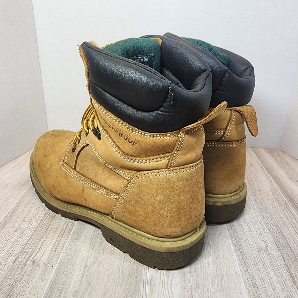 Brahma Mens Work Boots Size 9 Wheat Leather Waterproof Steel toe oil resistant - Picture 5 of 16